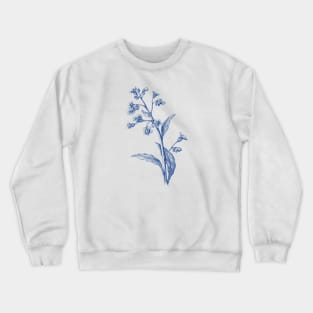 Forget-me-nots Blue Flower Botanical Illustration Crewneck Sweatshirt